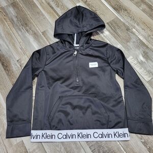 New Kid's Calvin Klein Performance Black Long Sleeve Hoodie Size 7
